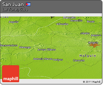 Physical Panoramic Map of San Juan