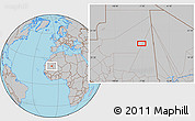 Gray Location Map of the area around 20° 53' 8" N, 7° 34' 30" W