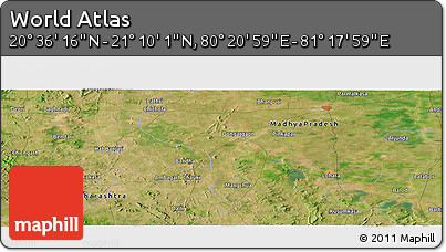 Satellite Panoramic Map of the Area around 20° 53' 8" N, 80° 49' 29" E