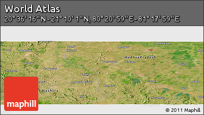 Satellite Panoramic Map of the Area around 20° 53' 8" N, 80° 49' 29" E