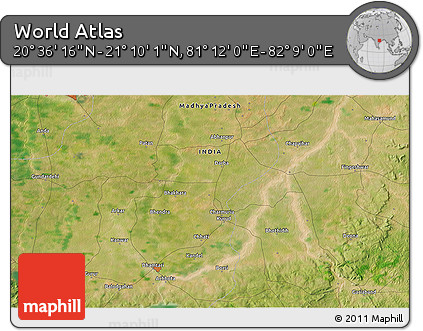 Satellite 3D Map of the Area around 20° 53' 8" N, 81° 40' 30" E