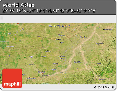 Satellite 3D Map of the Area around 20° 53' 8" N, 81° 40' 30" E