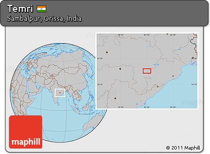 Gray Location Map of Temri