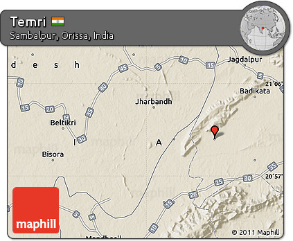 Shaded Relief Map of Temri