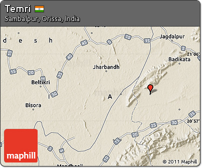 Shaded Relief Map of Temri