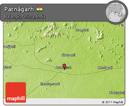 Physical 3D Map of Patnāgarh
