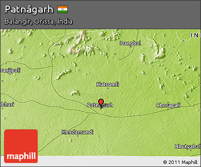Physical 3D Map of Patnāgarh