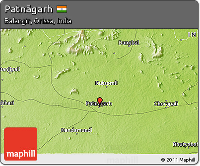 Physical 3D Map of Patnāgarh