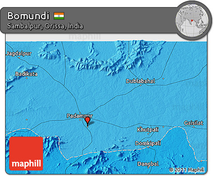 Political 3D Map of Bomundi