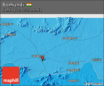 Political 3D Map of Bomundi