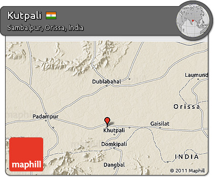 Shaded Relief 3D Map of Kutpali