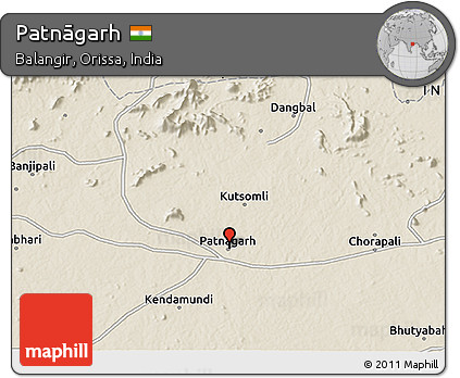 Shaded Relief 3D Map of Patnāgarh