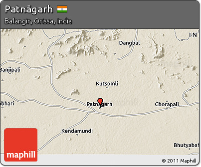 Shaded Relief 3D Map of Patnāgarh