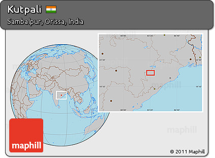 Gray Location Map of Kutpali