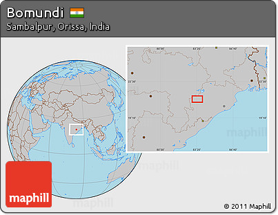 Gray Location Map of Bomundi