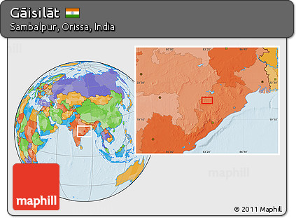 Political Location Map of Gāisilāt