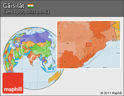Political Location Map of Gāisilāt