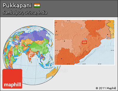 Political Location Map of Pukkapani