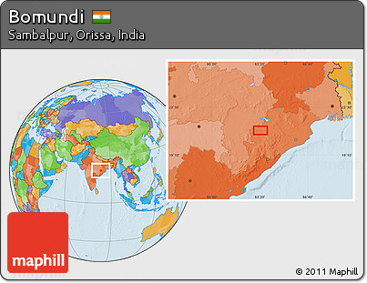 Political Location Map of Bomundi