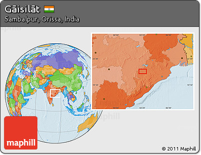 Political Location Map of Gāisilāt