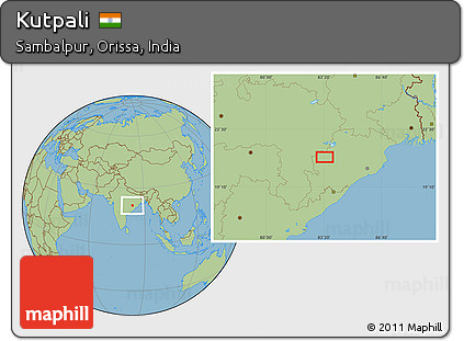 Savanna Style Location Map of Kutpali