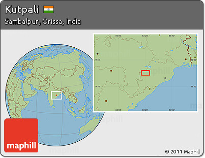 Savanna Style Location Map of Kutpali