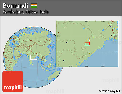 Savanna Style Location Map of Bomundi