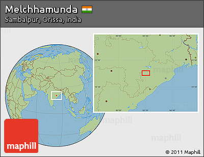 Savanna Style Location Map of Melchhamunda