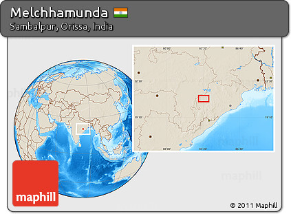 Shaded Relief Location Map of Melchhamunda