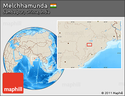 Shaded Relief Location Map of Melchhamunda