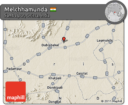Shaded Relief Map of Melchhamunda