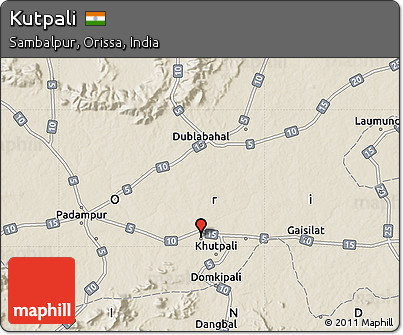 Shaded Relief Map of Kutpali