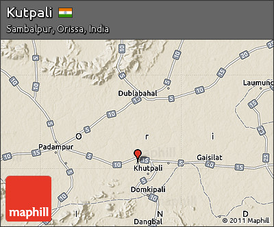 Shaded Relief Map of Kutpali