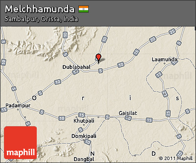 Shaded Relief Map of Melchhamunda