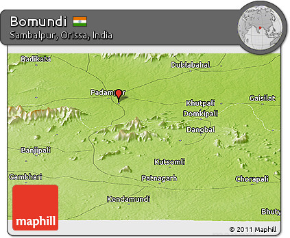 Physical Panoramic Map of Bomundi