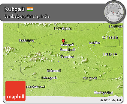 Physical Panoramic Map of Kutpali