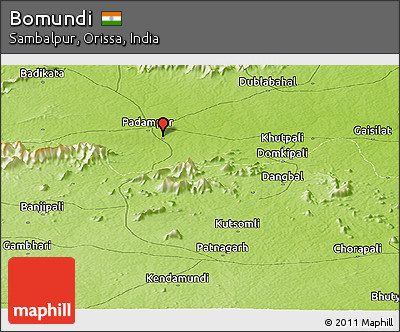 Physical Panoramic Map of Bomundi