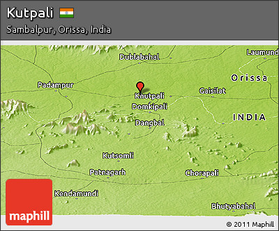 Physical Panoramic Map of Kutpali