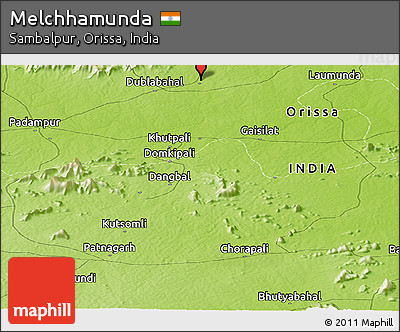 Physical Panoramic Map of Melchhamunda
