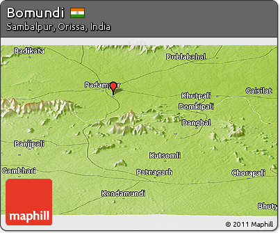Physical Panoramic Map of Bomundi
