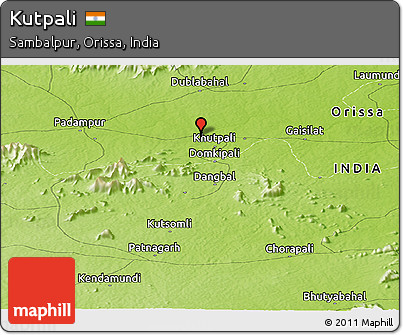 Physical Panoramic Map of Kutpali