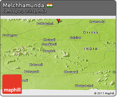 Physical Panoramic Map of Melchhamunda