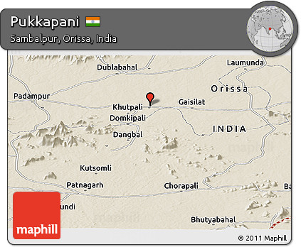 Shaded Relief Panoramic Map of Pukkapani