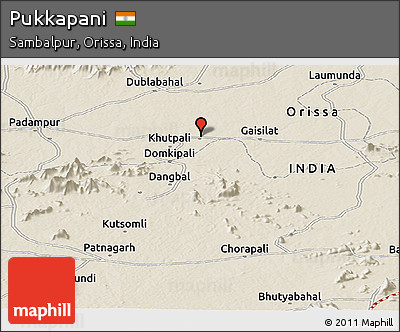 Shaded Relief Panoramic Map of Pukkapani