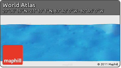 Shaded Relief Panoramic Map of the Area around 20° 53' 8" N, 83° 13' 29" W