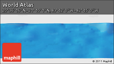 Shaded Relief Panoramic Map of the Area around 20° 53' 8" N, 83° 13' 29" W