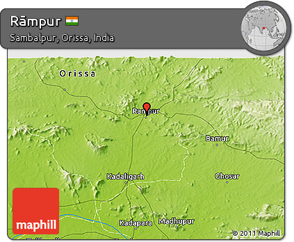 Physical 3D Map of Rāmpur
