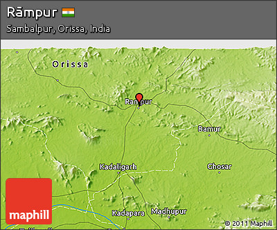 Physical 3D Map of Rāmpur
