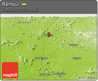 Physical 3D Map of Rāmpur