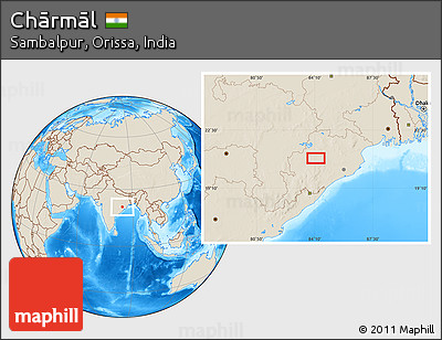 Shaded Relief Location Map of Chārmāl